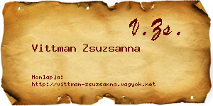 Vittman Zsuzsanna névjegykártya